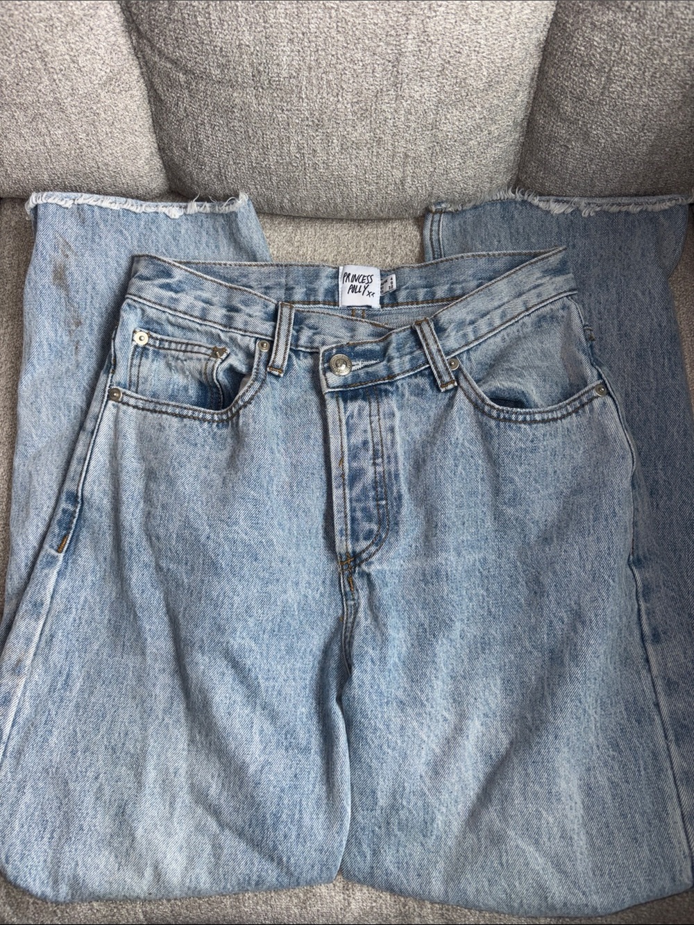Princess Polly Asymmetric Ripped Jeans